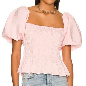 NWT ASTR The Label Savina Bubble Sleeve Top in Blush, Size Medium